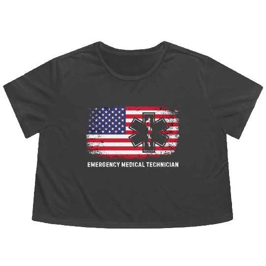 Emergency Medical Technician EMT Flowy Cropped Tees