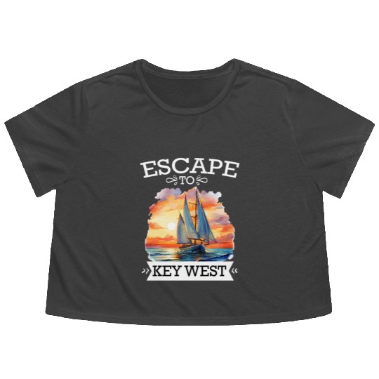 Florida ESCAPE TO KEY-WEST Sailing Outfit Flowy Cropped Tees