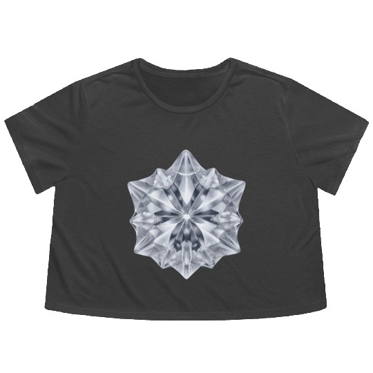 Ice Crystal Flowy Cropped Tees