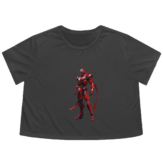 Default Humanfaced Robot villain robot character Flowy Cropped Tees
