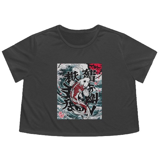 Funny Koi Fish Gift Men Women Cool Koi Fish Lover Flowy Cropped Tees