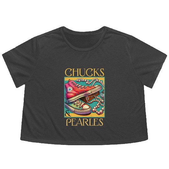 Chucks And Pearls I'M With Her Kamala Flowy Cropped Tees