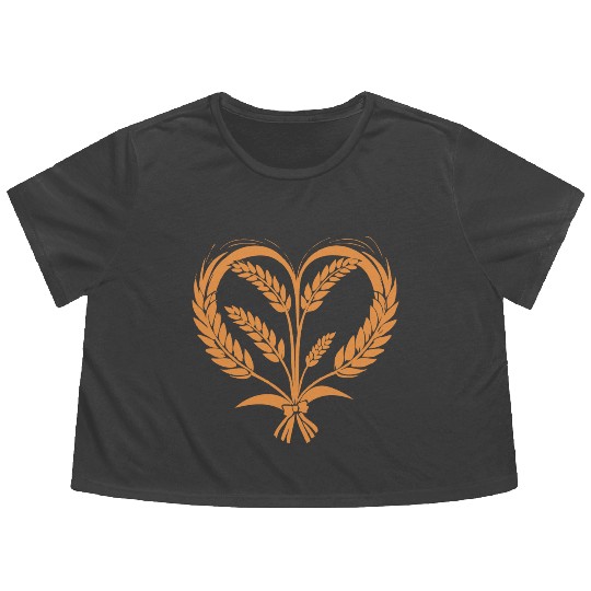 Wheat Cereal Grain Food Lover Funny Design Flowy Cropped Tees