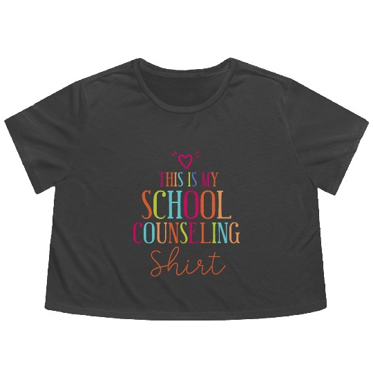 School Counselor This Is My School Flowy Cropped Tees