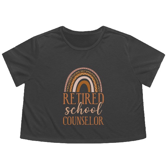 School Counselor Retired Rainbow Flowy Cropped Tees
