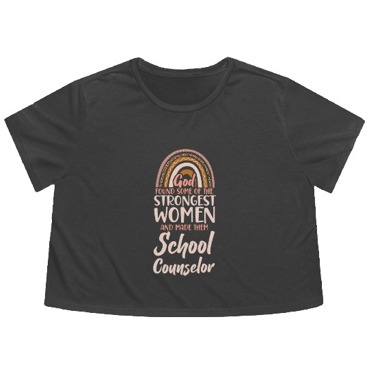 School Counselor Female Girl Flowy Cropped Tees