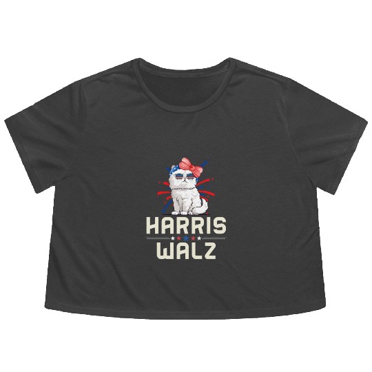 Harris Walz 2024 Kamala Harris For President Flowy Cropped Tees