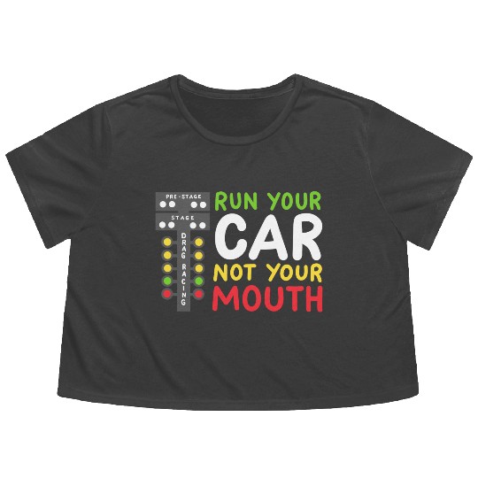 Drag Racing Race Car Drag Racer Flowy Cropped Tees