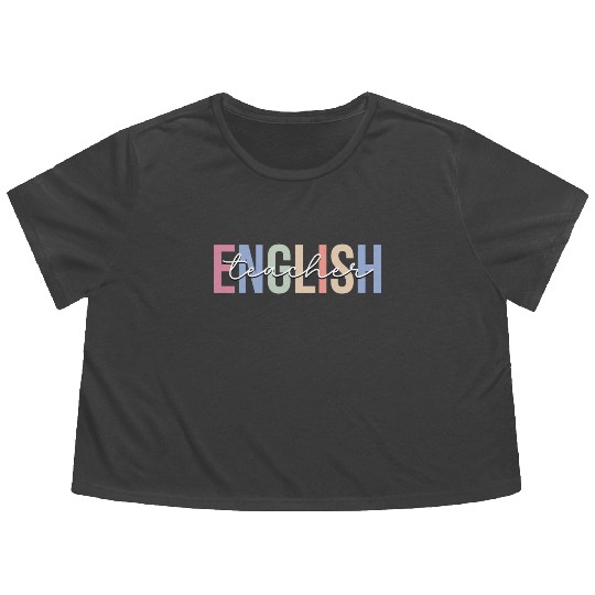 English Teacher Grammar School Flowy Cropped Tees