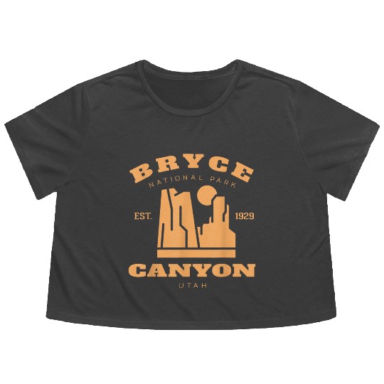 Vintage Bryce Canyon National Park Utah Hiking Cam Flowy Cropped Tees