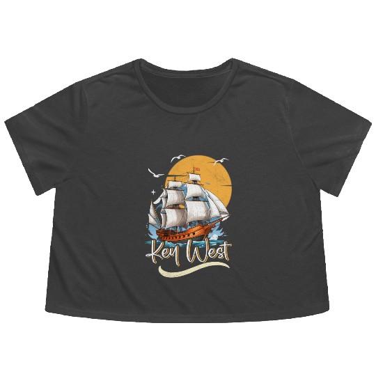 KEY-WEST FLORIDA Sunshine-State Florida Keys Flowy Cropped Tees