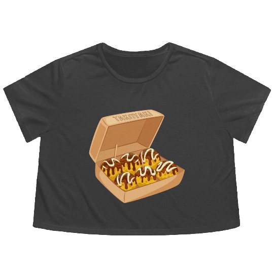 Japanese Takoyaki Box Flowy Cropped Tees