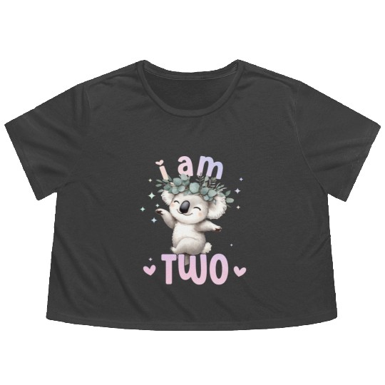 2nd Birthday Girl Koala bear Second birthday girl Flowy Cropped Tees