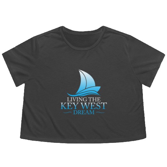 Florida Keys LIVING THE KEY-WEST DREAM Sailor Flowy Cropped Tees