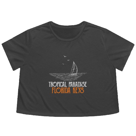 West Keys TROPICAL PARADISE FLORIDA KEYS Flowy Cropped Tees