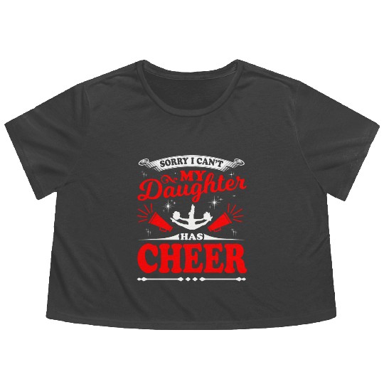 My Daughter Cheer Mom Cheerleading Mother's Day Flowy Cropped Tees