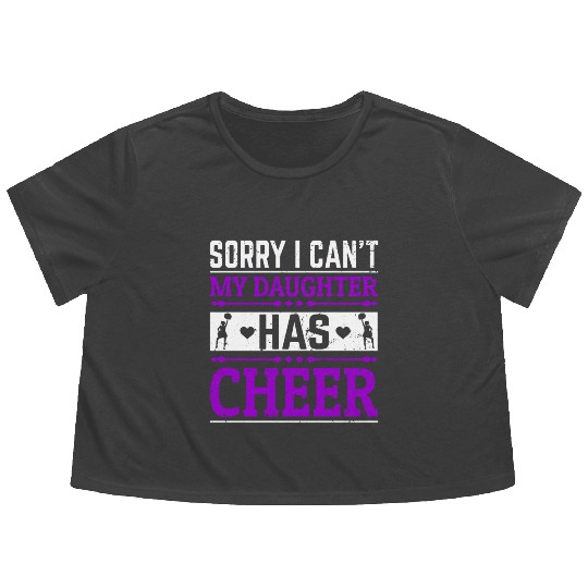My Daughter Cheer Mom Cheerleading Mother's Day Flowy Cropped Tees