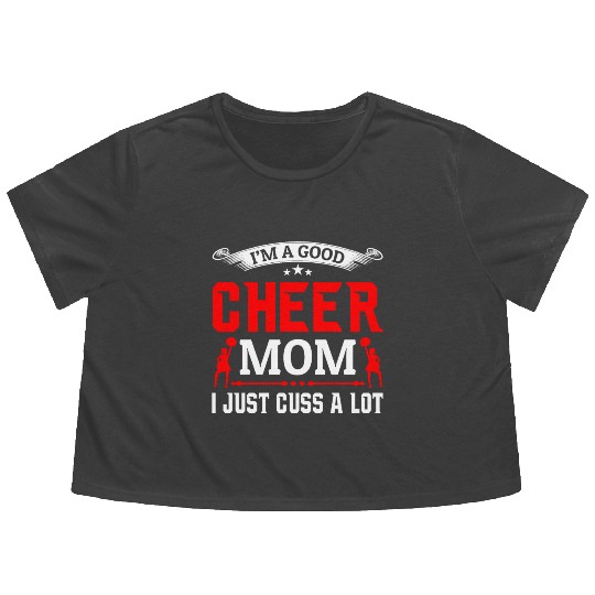 A Good Cheer Mom Cheerleading Mommy Mother's Day Flowy Cropped Tees