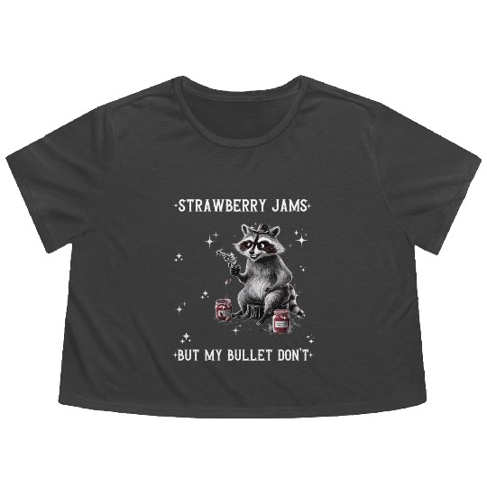 Strawberry Jams But My Bullet Don't Flowy Cropped Tees
