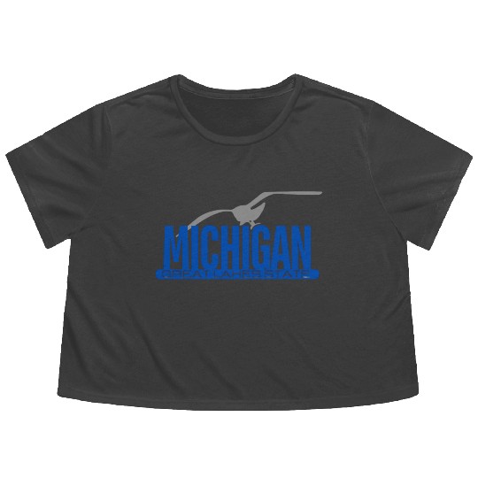 Michigan Great Lakes State Flowy Cropped Tees