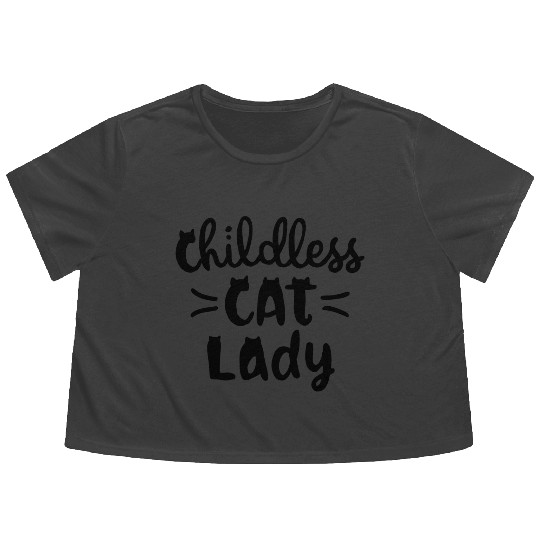 Childless Cat Lady Kamala Harris Flowy Cropped Tees