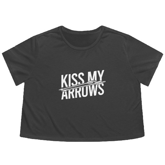 Archery Archer Kiss my arrows Flowy Cropped Tees
