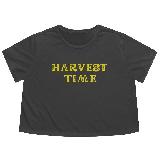 Harvest Time Seasonal Art Design Flowy Cropped Tees