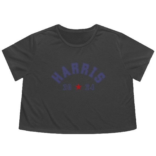 Kamala Harris 2024 Athletic Typography Flowy Cropped Tees