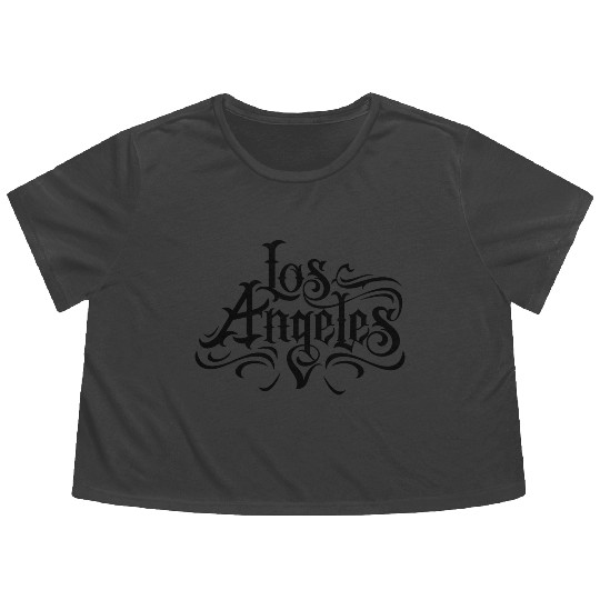 Los Angeles Chicano lettering Flowy Cropped Tees