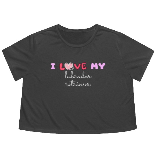 I Love My Labrador Retriever Flowy Cropped Tees