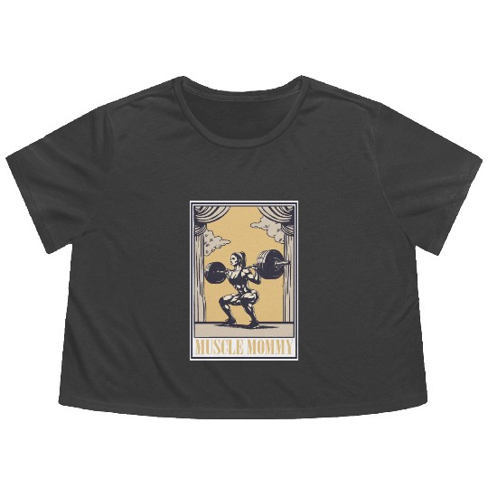Tarot Cards Muscle Mommy for Strength & Flowy Cropped Tees