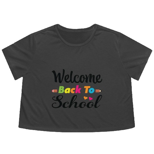 welcome back to school Flowy Cropped Tees