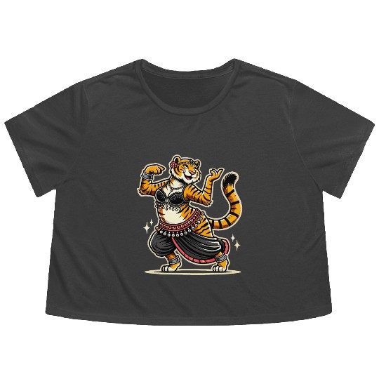 Tribal Fusion Rhythmic Dance Art For Belly Dance Flowy Cropped Tees