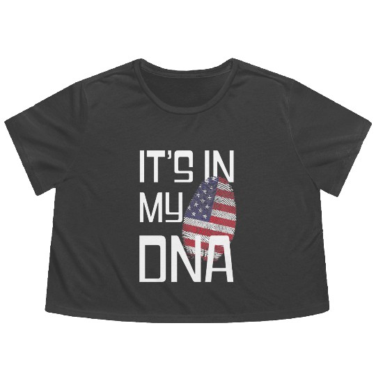 It's in my DNA - Love America Flowy Cropped Tees