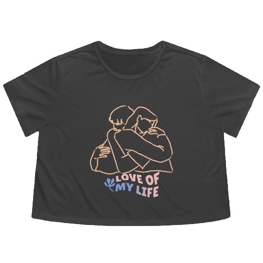couple, love you art, love you urban, love you gra Flowy Cropped Tees