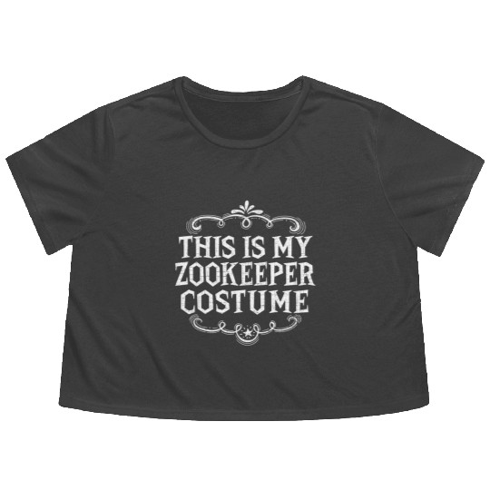 This Is My Zookeeper Costume Funny Lazy Halloween Flowy Cropped Tees