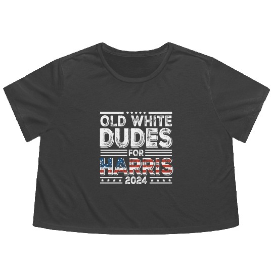 Old White Dudes For Kamala Harris 2024 Election Flowy Cropped Tees