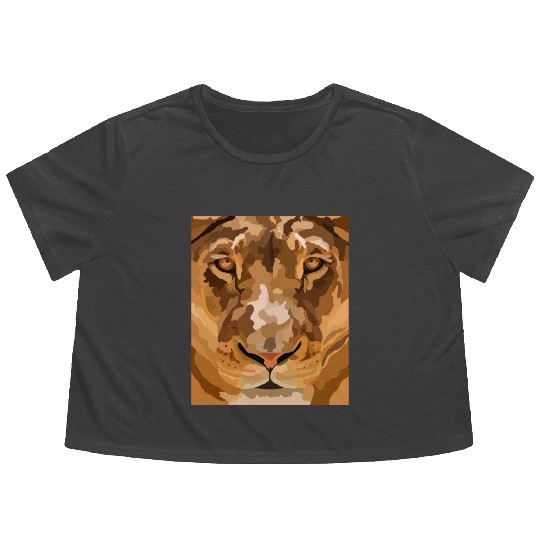 African Lion Flowy Cropped Tees