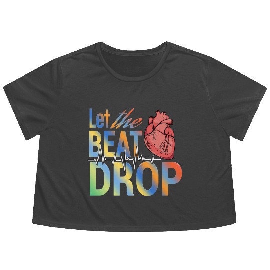 Let the beat drop medical Flowy Cropped Tees