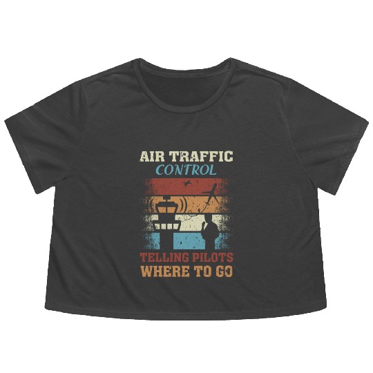 Funny Air Traffic Control Telling Pilots Where to Flowy Cropped Tees
