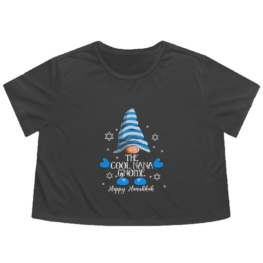 The Nana Gnome Funny Family MatchingGroup Hanukkah Flowy Cropped Tees