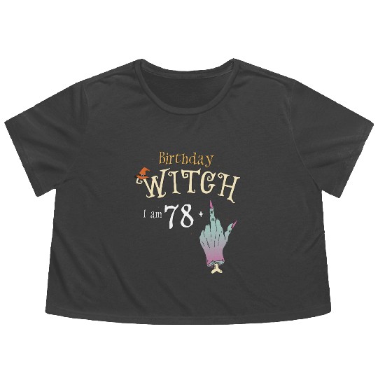Yes It's My Birthday - 79th Birthday Witch Funny Flowy Cropped Tees