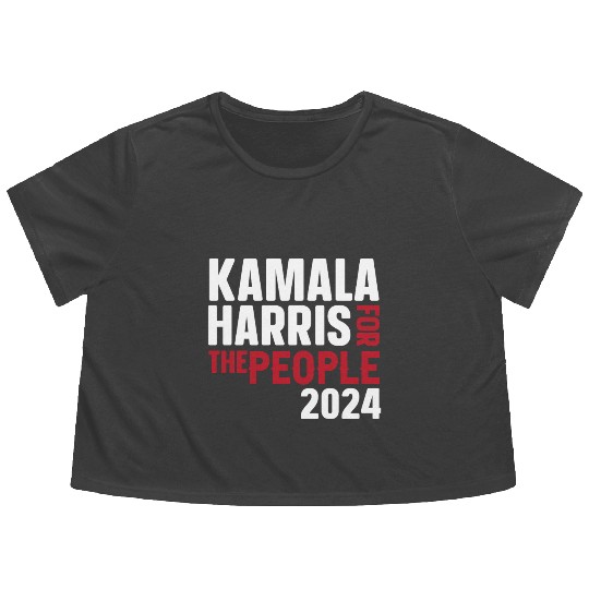 Kamala Harris 2024 for President Vote Tim Walz Flowy Cropped Tees