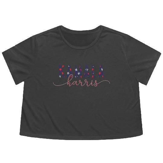 Kamala Harris 2024 for President Vote Tim Walz Flowy Cropped Tees
