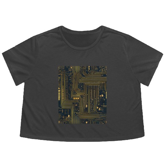 Computer Technician Repair Tech Engineer Motherboa Flowy Cropped Tees