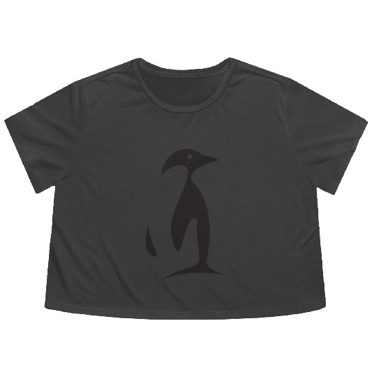 Funny penguin , penguin Logo , Penguin Lovers Flowy Cropped Tees