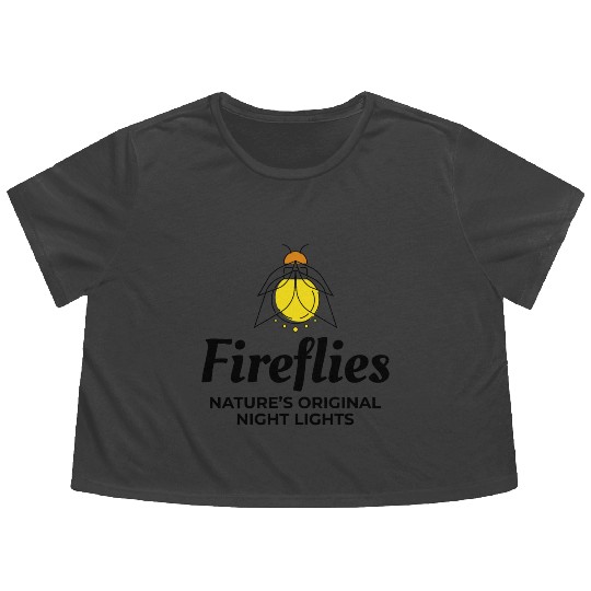 Fireflies Firefly Lightning Bug Insect Collector Flowy Cropped Tees