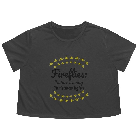 Fireflies Firefly Lightning Bug Insect Christmas Flowy Cropped Tees