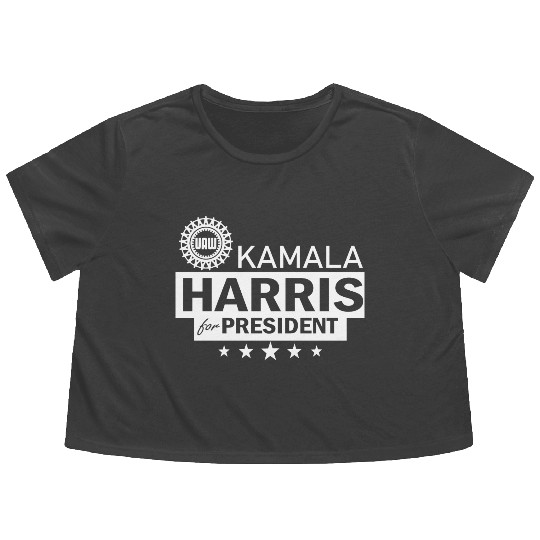 Uaw Kamala Harris For President 2024 Flowy Cropped Tees