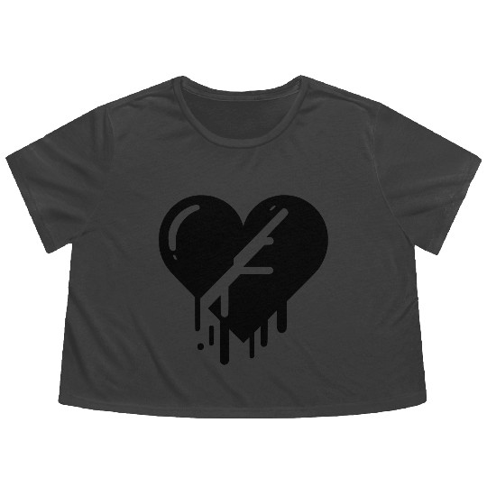 Heart broken hearts vector path15 Flowy Cropped Tees
